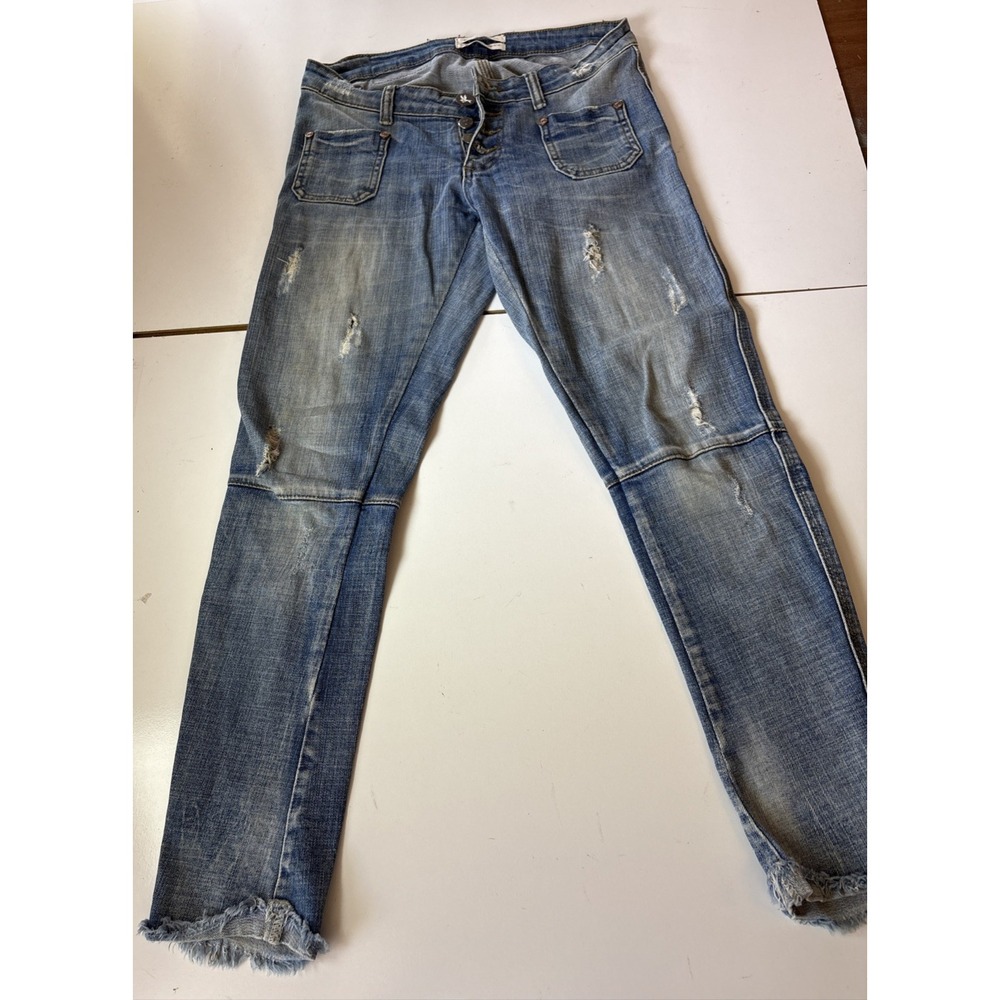 One Teaspoon Womens Distressed Super Dupers 4-Pocket Blue Jeans 24 RC29